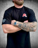 Black Raise Hell Stay Free Patriotic Graphic Tee front by Brother Apparel
