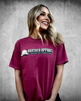Unisex Worn With Pride patriotic t-shirt in red with Driven by Freedom chest print.