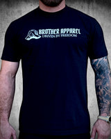 Front chest Brother Apparel logo on Keep Your Mouth Shut tee