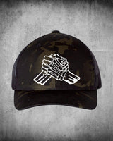Brother Apparel Skeleton Hands Trucker Hat in Multicam Black/Black