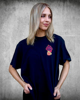 LIT women’s black graphic tee by Brother Apparel front view
