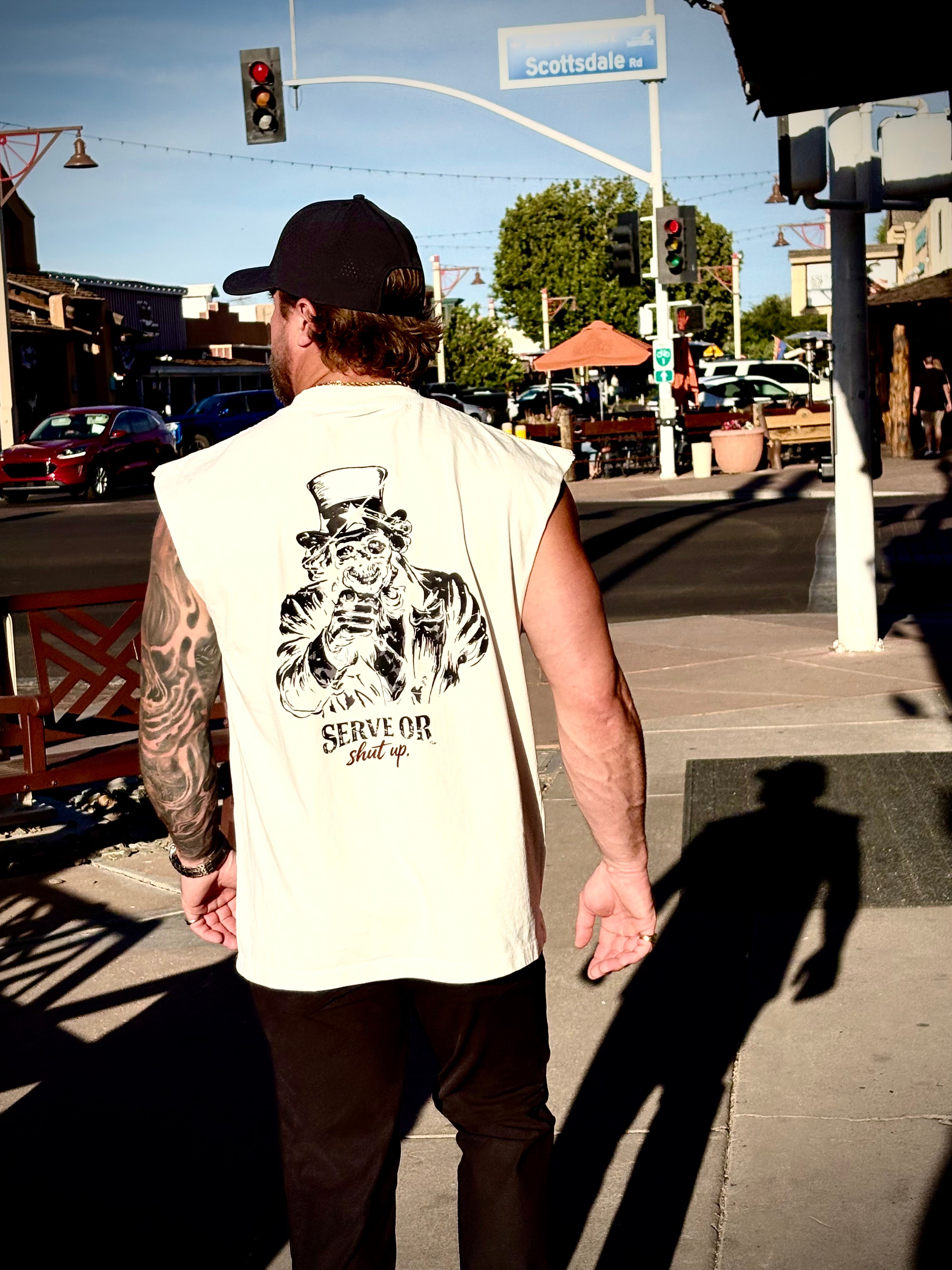 Serve or Shut Up- Muscle Tee