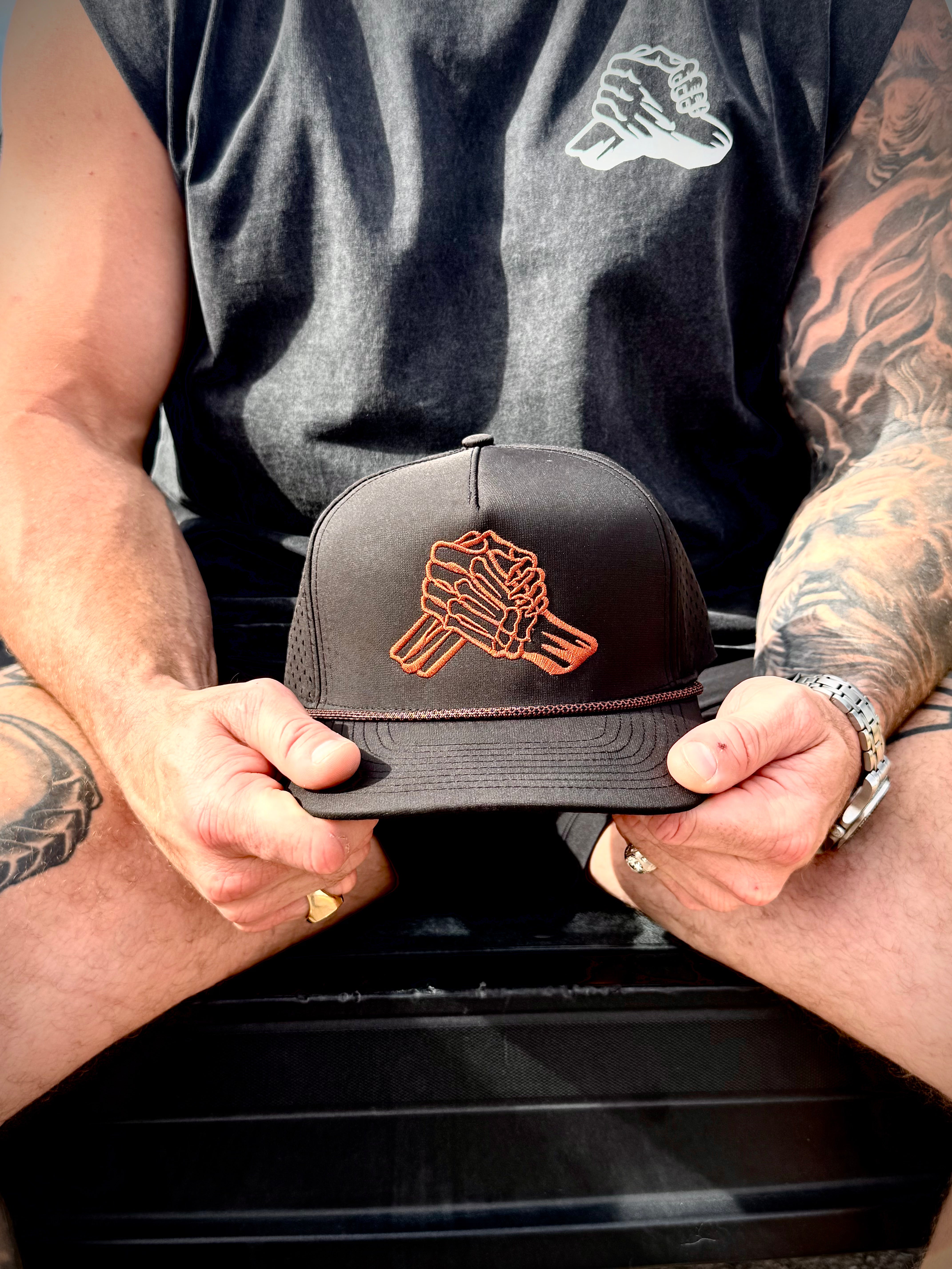 Black and Copper Hat