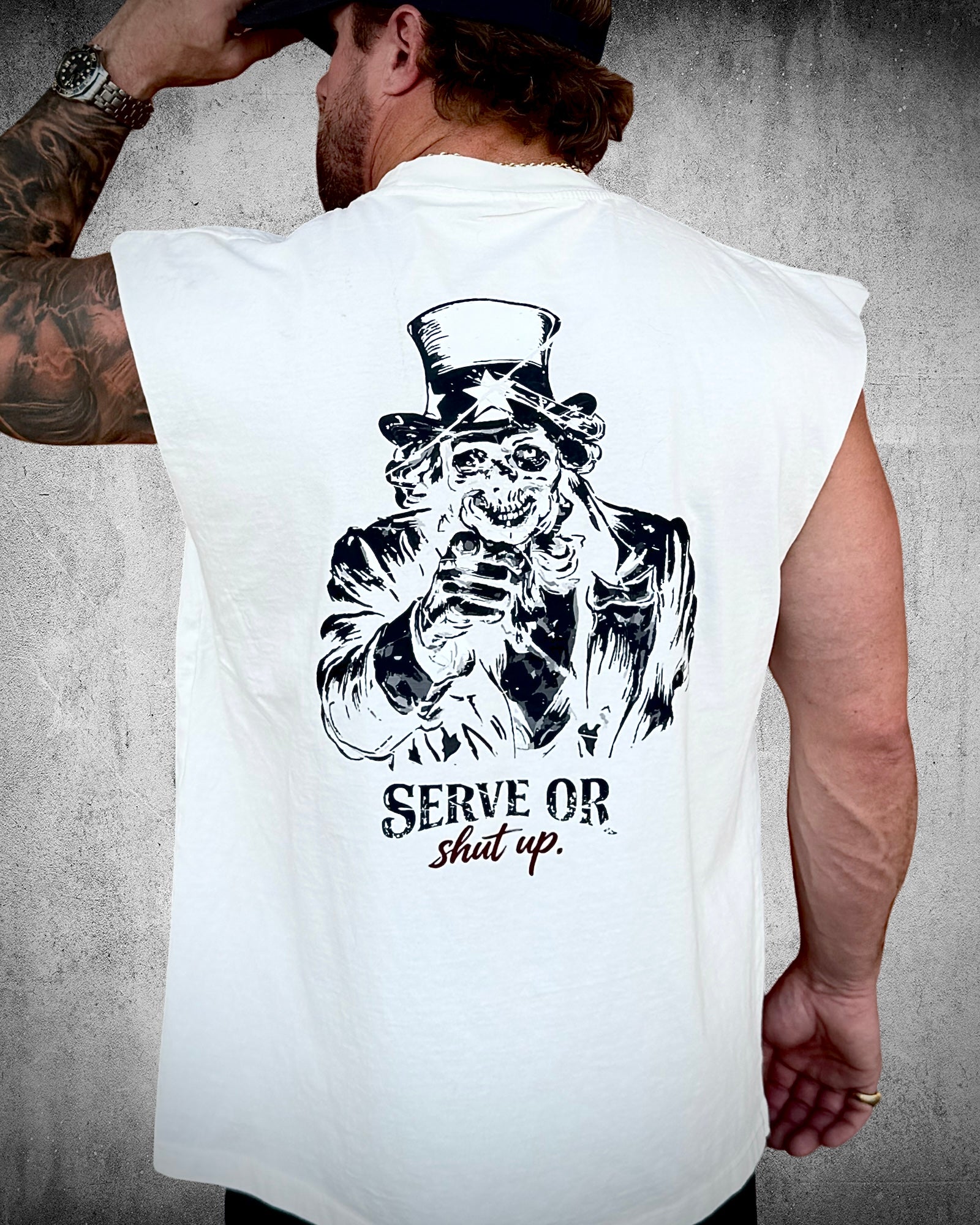 Serve or Shut Up- Muscle Tee